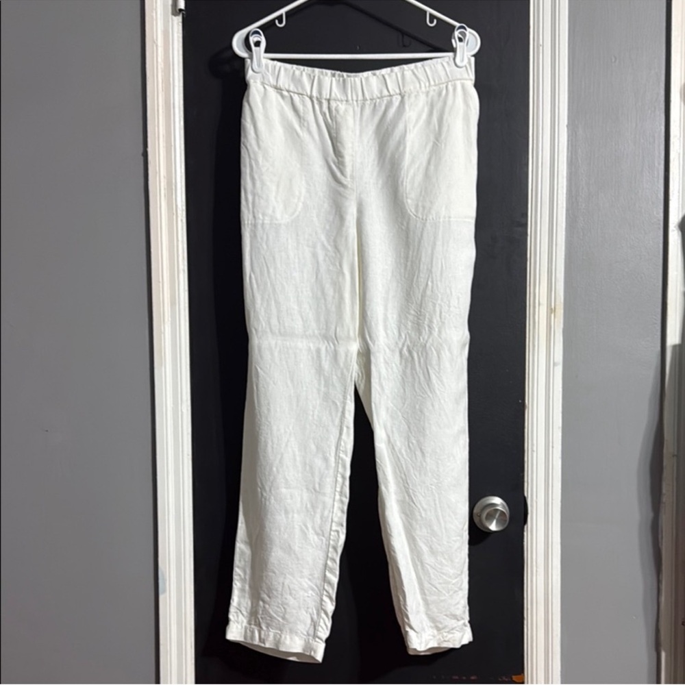 EUC PureJill Linen Wide Leg Convertible Elastic Waist Relaxed Pants L